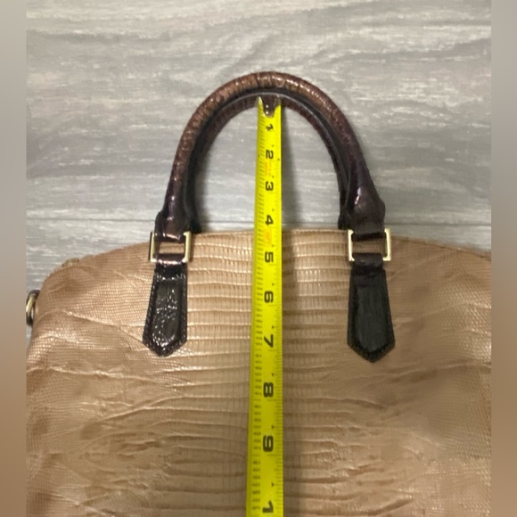 Brahmin Duxbury Satchel Medium Caramel Mocha & Brown Croc Embossed Leather - Picture 14 of 16